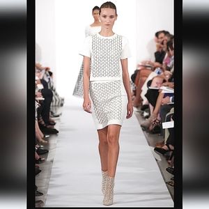 Oscar de La Renta 2014 Spring Runway crystal pearl skirt set
